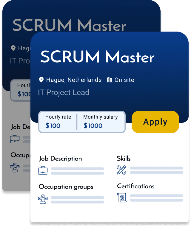 vacancy card, pro page